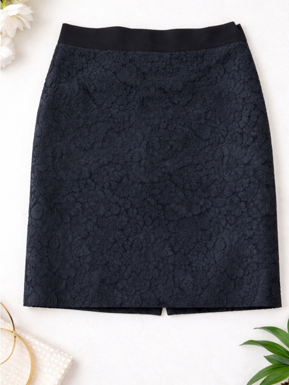 J. Crew Black Floral Skirt